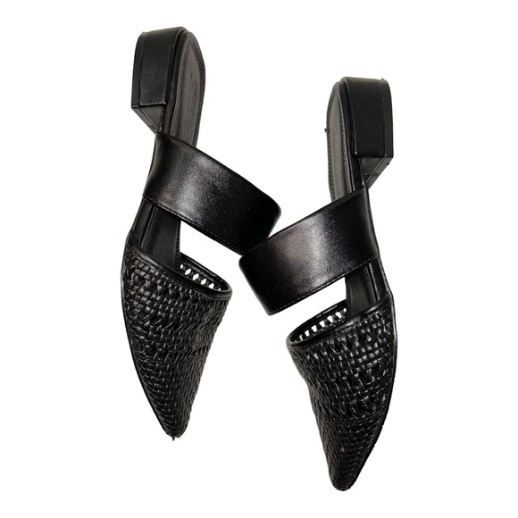 ASOS l Black Woven Pointed Toe Slide Loafers Size 6 - Picture 4 of 7